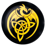 Cabochon motif dragon de style tribal