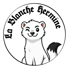 logo La Blanche Hermine, boutique de bijoux thématiques et lithothérapie à Quimperlé, Finistère, Bretagne, pour des cadeaux originaux