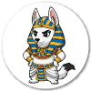 La Blanche Hermine en dieu égyptien Anubis