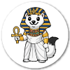 La Blanche Hermine en pharaonne égyptienne tenant une Ankh