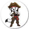 La Blanche Hermine déguisée en Jack Sparrow